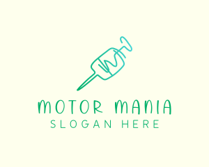 Green Monoline Syringe logo design