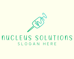 Green Monoline Syringe logo design