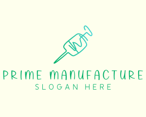 Green Monoline Syringe logo design