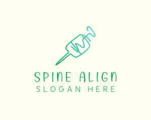 Green Monoline Syringe logo design