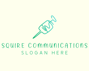 Green Monoline Syringe logo design