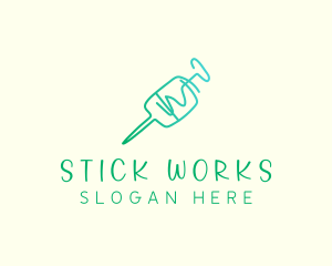 Green Monoline Syringe logo design