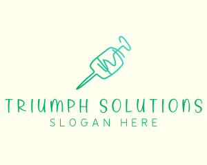 Green Monoline Syringe logo design