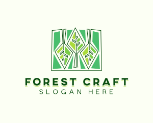 Geometric Abstract Forest logo design