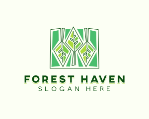 Geometric Abstract Forest logo design