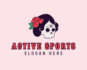 Floral Lady Skull Logo