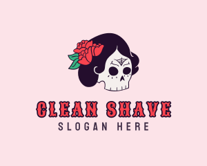 Floral Lady Skull logo