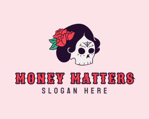 Floral Lady Skull logo