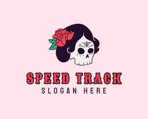 Floral Lady Skull logo