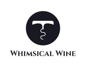 Wine Alcohol Corkscrew logo design