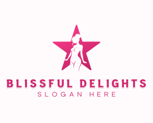 Woman Star Stripper logo design