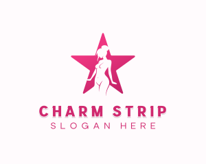 Woman Star Stripper logo design