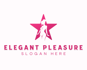 Woman Star Stripper logo design