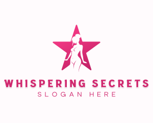 Woman Star Stripper logo design