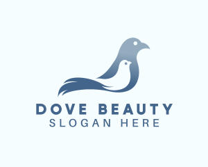 Gradient Blue Dove logo design