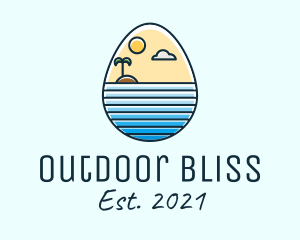 Sunset Island Egg logo design