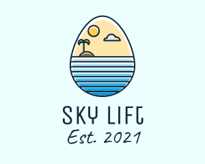 Sunset Island Egg logo design