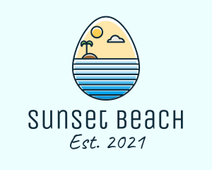 Sunset Island Egg logo design