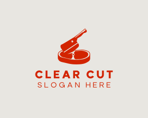 Steak Meat Cleaver Deli logo design