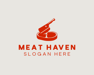 Steak Meat Cleaver Deli logo design