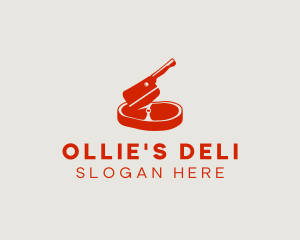 Steak Meat Cleaver Deli logo design