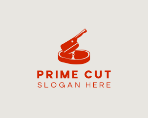 Steak Meat Cleaver Deli logo design