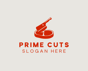 Steak Meat Cleaver Deli logo design