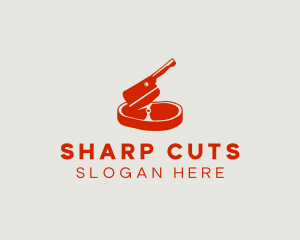 Steak Meat Cleaver Deli logo design