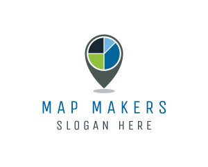 Pie Chart Location logo design