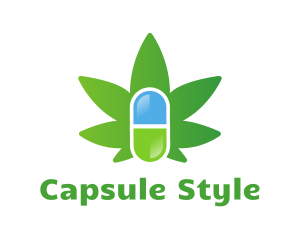 Medical Marijuana Pill Capsule logo design