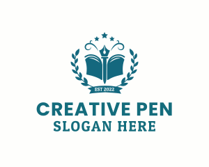 Writing Pen Book School logo design