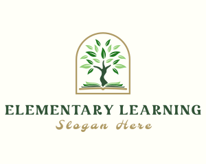 Tree Book Learning logo design