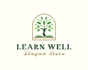 Tree Book Learning logo design