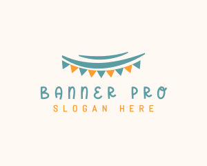 Party Banner Flag logo design