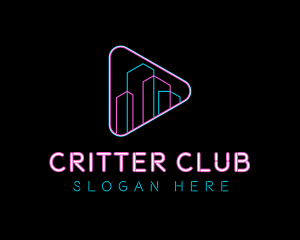 Neon Building Nightclub logo design