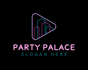 Neon Building Nightclub logo design