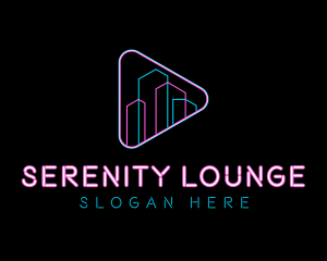 Neon Building Nightclub logo design