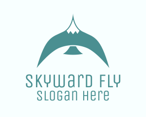 Teal Bird Flying logo
