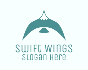 Teal Bird Flying logo