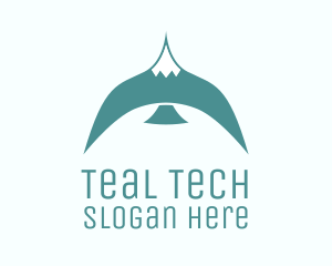 Teal Bird Flying logo