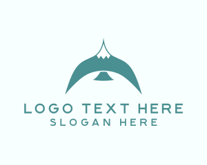 Teal Bird Flying Logo