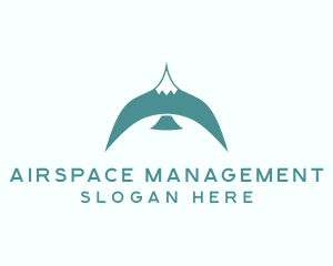 Teal Bird Flying logo