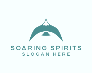 Teal Bird Flying logo