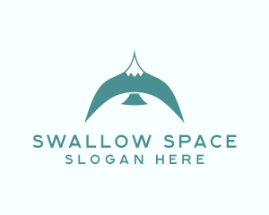 Teal Bird Flying logo