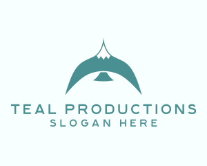 Teal Bird Flying logo