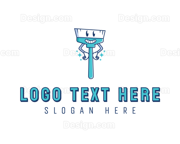 Broom Cleaning Janitorial Logo