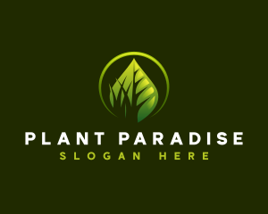 Plant Grass Lawn logo design