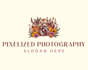 Floral Camera Photography  logo design