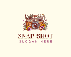 Floral Camera Photography  logo design