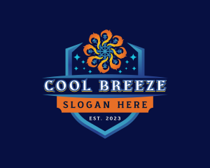 HVAC Heating Cooling  Shield logo design